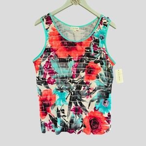 Studio Works Ruffle Floral Tank Size Large‎ - New NWT